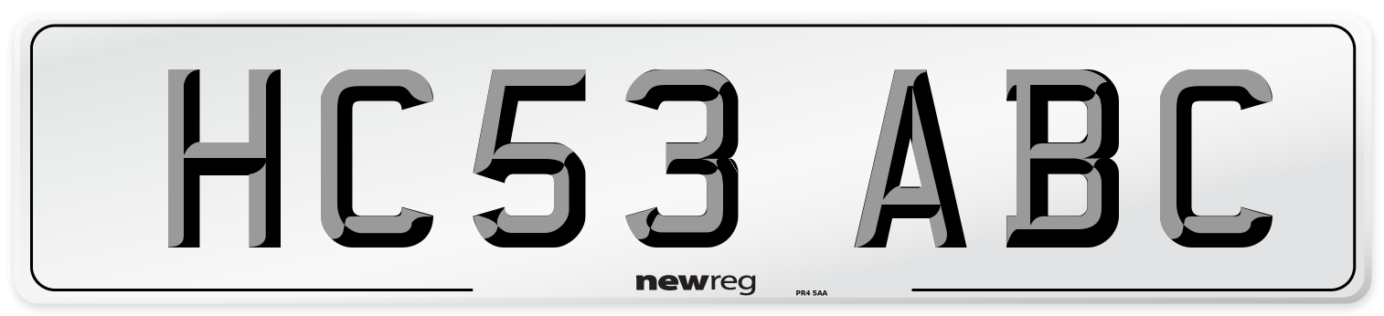 HC53 ABC Number Plate from New Reg